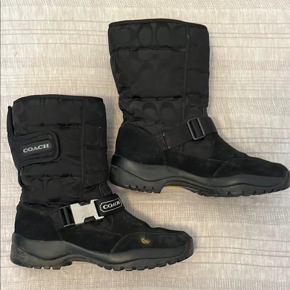Vintage Coach Black Winter Boots size 8.5 - Picture 3 of 7